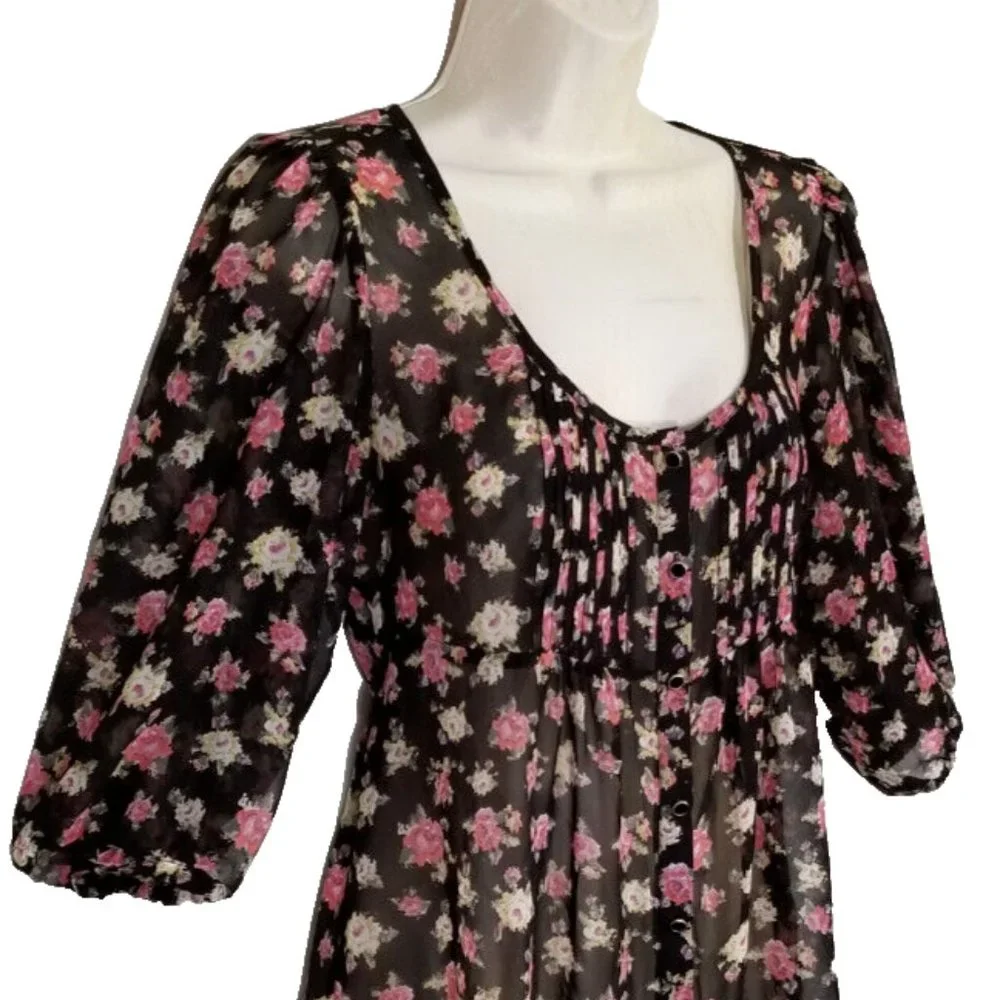 GUESS Chiffon Top Blouse 5854E1M - Picture 5 of 15